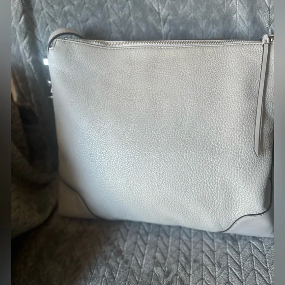 MICHAEL KORS Shoulder Bag Pearl Gray Leather - Picture 6 of 9